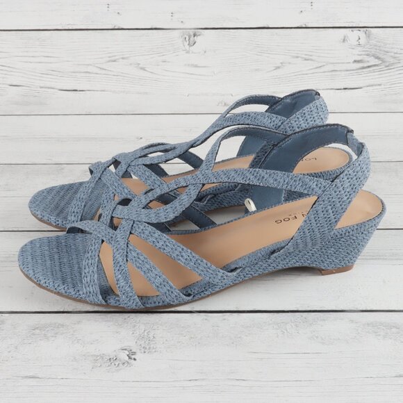 London Fog 7.5M Women's Light Blue, Heel Sling Strap, Open Toe Sandals - Picture 5 of 10